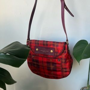 MARC BY MARC JACOBS nylon plaid messenger bag